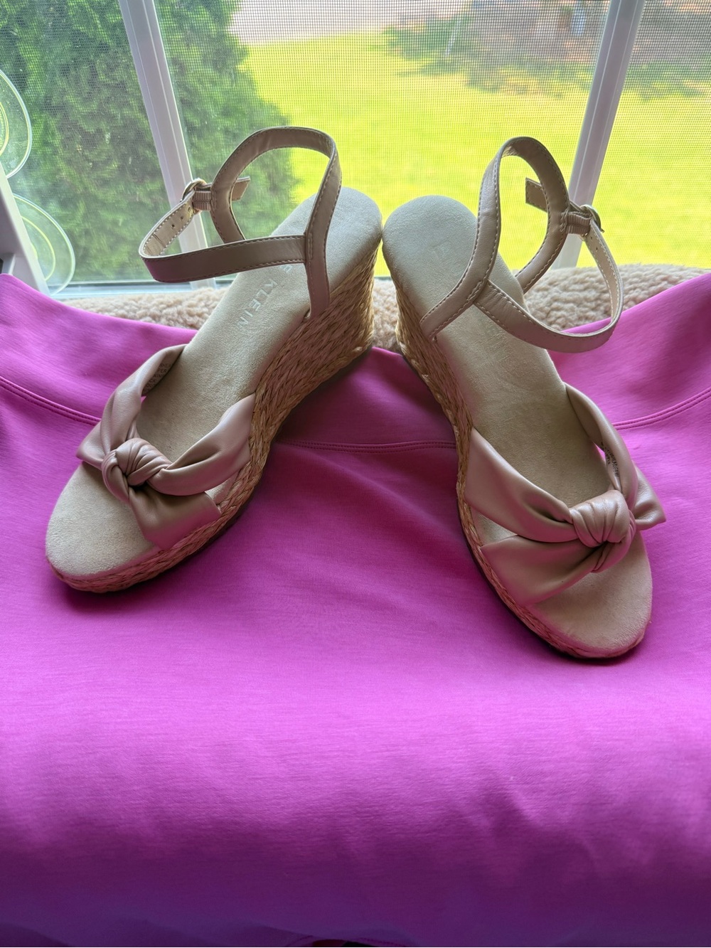 Anne Klein Blush Knotted Front Ankle-Strap Heels - Picture 2 of 7